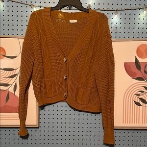 Women's Brown Cable Knit Sweater